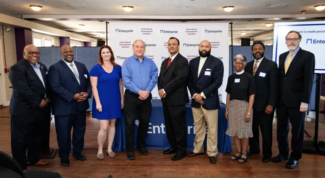 Group of people standing in a line