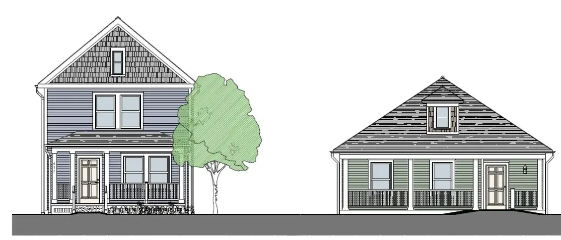 Rendering of two single-family homes