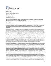 Enterprise Comments on FHFA’s RFI on Climate Risk Submittal