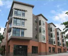 A tall apartment building 