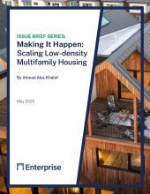 Making it Happen: Scaling Low-density Multifamily Housing with an image of an apartment building