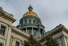 Neoclassical building with a golden dome