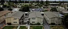Aerial view of the Virginia Avenue Apartment and neighborhood