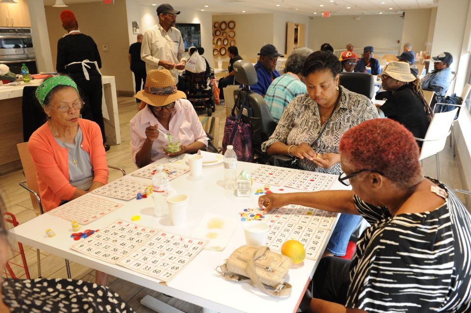 Women playing bingo