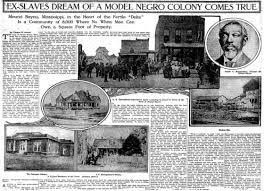 New York Times June 12, 1910 article clipping of a community started by a former slave in Mound Bayou, Mississippi