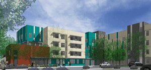 Rendering of an apartment building planned for development