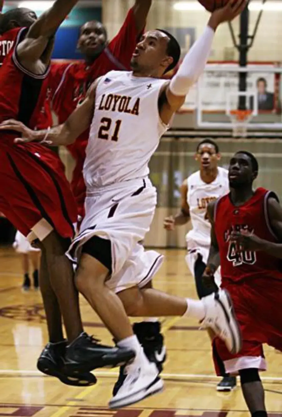 Ryan Brock playing basketball 