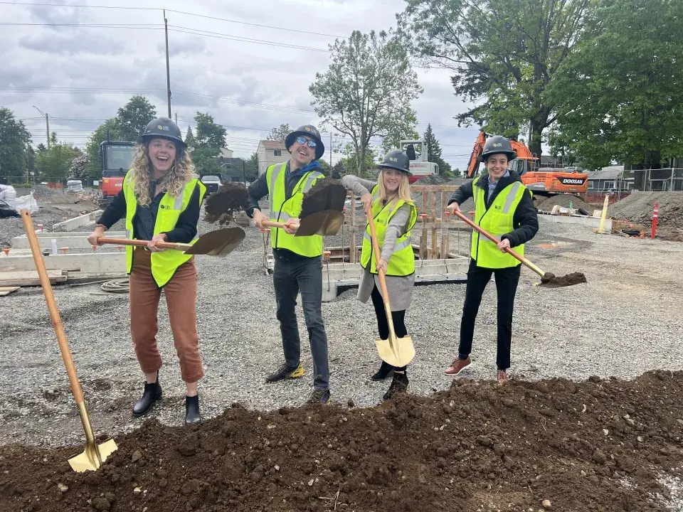 Claire Parisa at groundbreaking