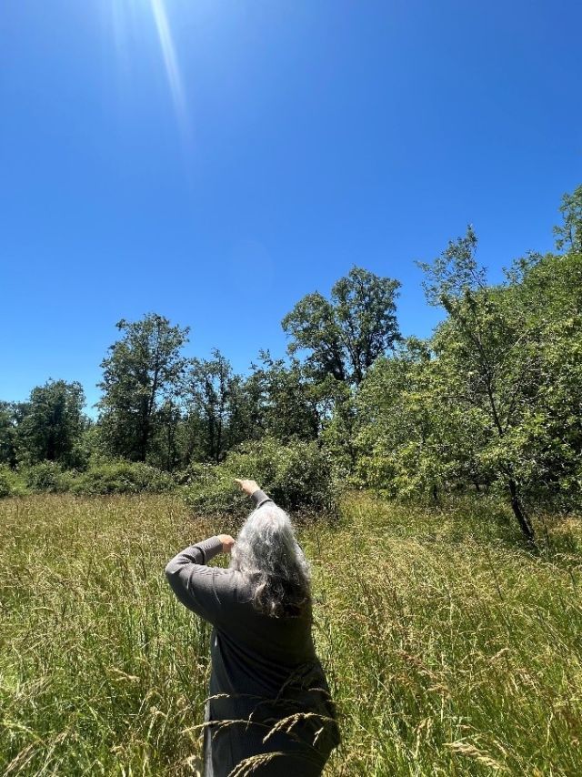 Woman in the field on Northern CA tribal lands