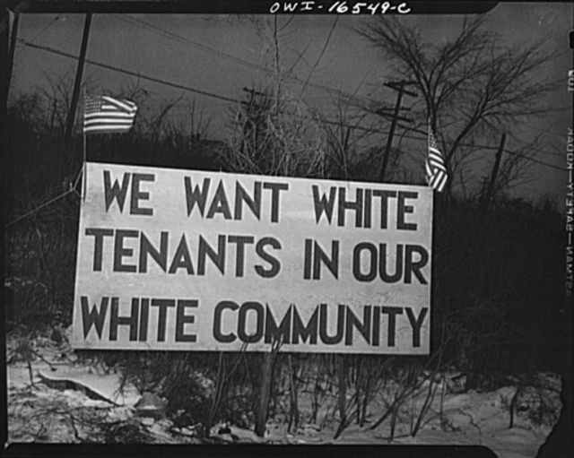 Sign advocating for tenant restrictions