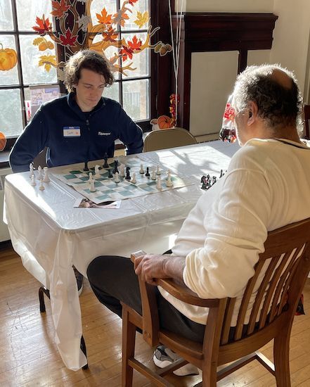 Two men playing chess