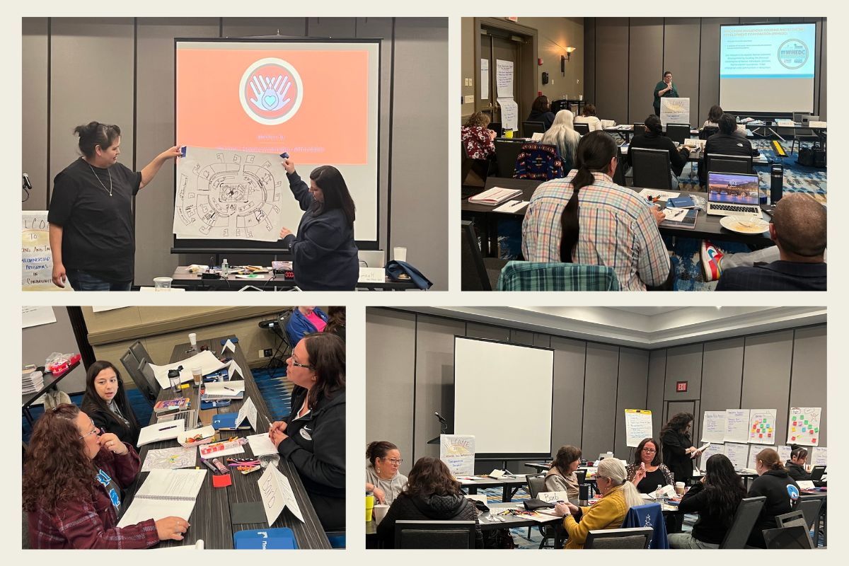 Collage of photos of people learning 