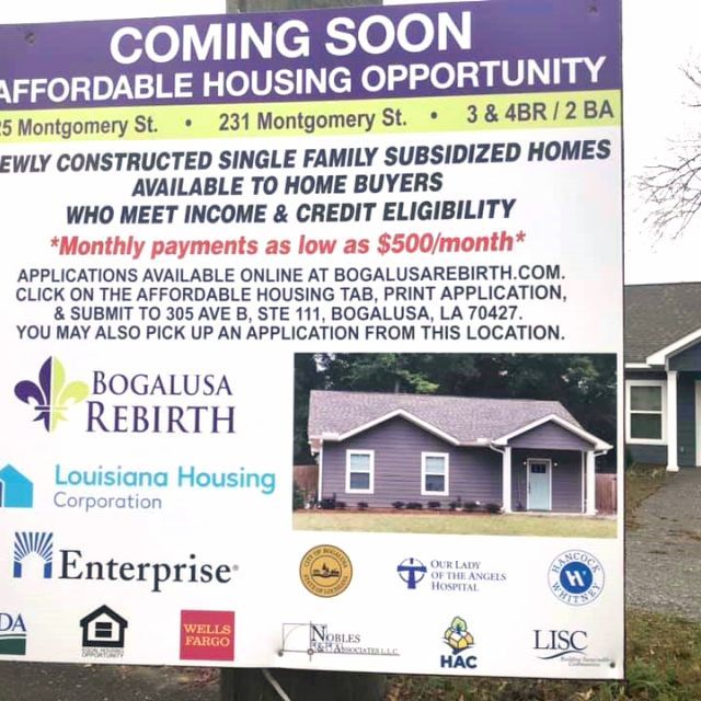 Homeownership signage in Louisiana