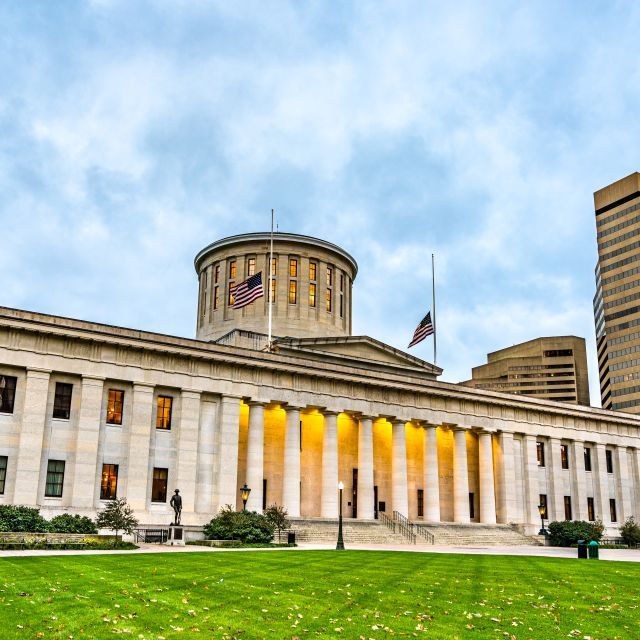 Ohio Statehouse against a blue sky