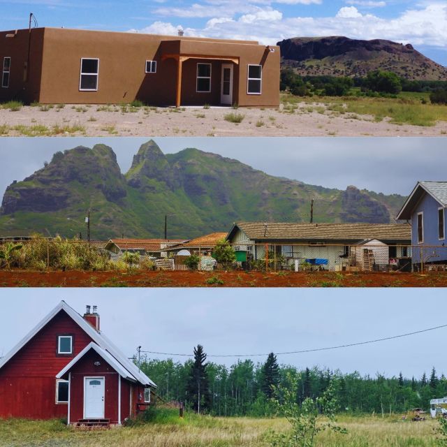Native housing in three locations