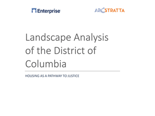 Cover of the Landscape Analysis of the District of Columbia report from Enterprise and Arcstratta 