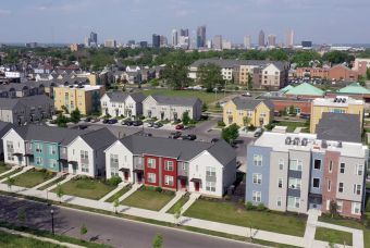 A group of houses in a neighborhood